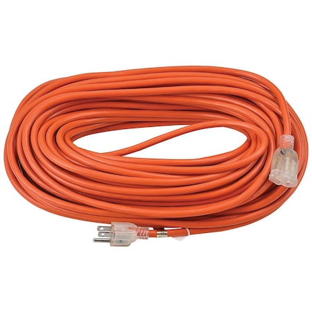 Global Industrial SJTW Extension Cord, 16 AWG, Outdoor, 16/3, 1 Outlets, Orange, 100 ft 500795